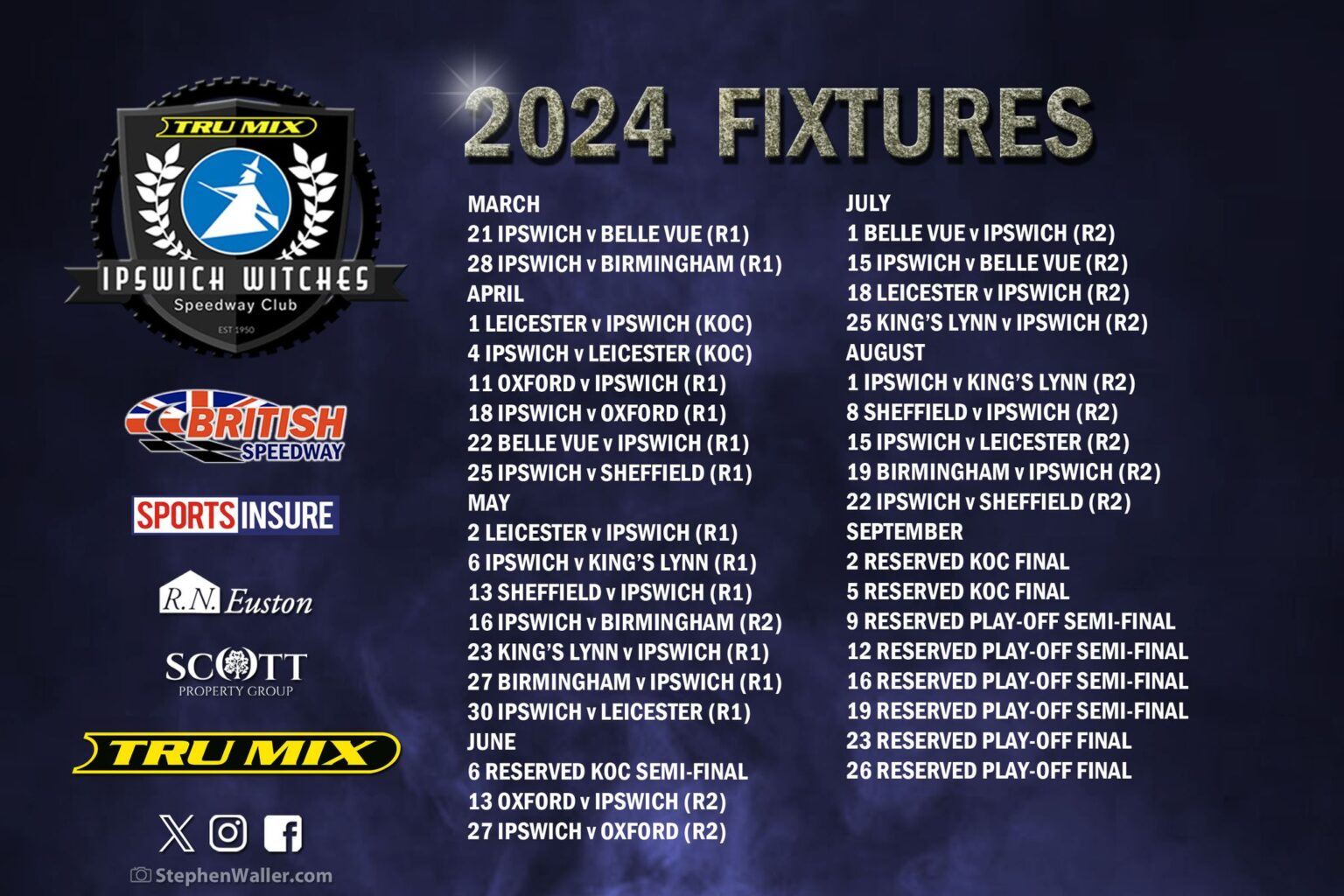 Ipswich Witches announce their 2024 fixture list! Speedway Hub UK