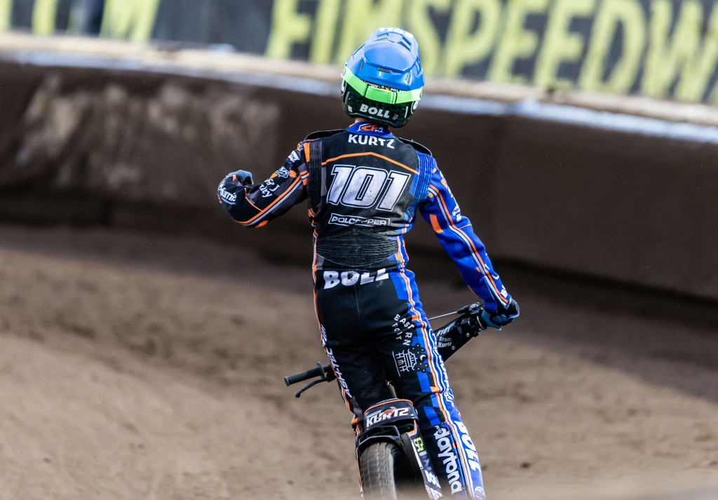 Kurtz celebrates SGP win No.2. PHOTO: Taylor Lanning